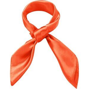 Women's Orange Silk Feeling Scarf 23.6'' Square Satin Scarf Neck Head Bandana